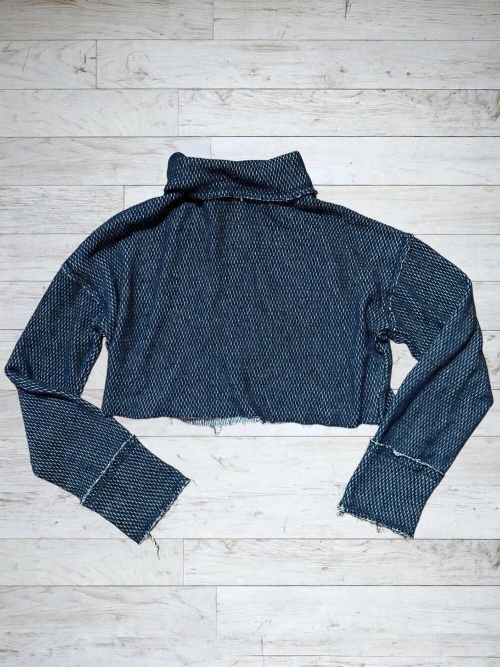 Out From Under Urban Outfitters Cropped Turtleneck Sweater Black White S